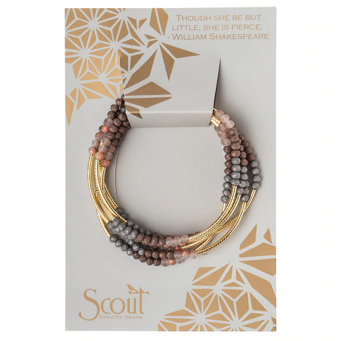 Scout Wrap-Bracelet/Necklace Matte Metallic Tri Tone Gold-Lemons and Limes Boutique