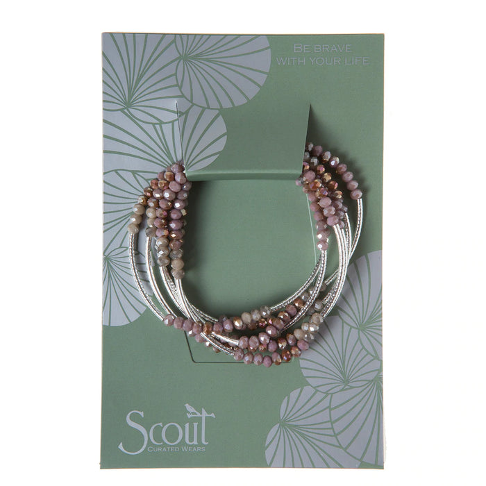 Scout Wrap-Bracelet/Necklace Mauve Combo Silver-Lemons and Limes Boutique