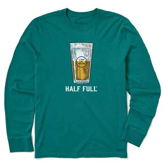 Men's Half Full Beer Long Sleeve Crusher LITE Tee-Lemons and Limes Boutique