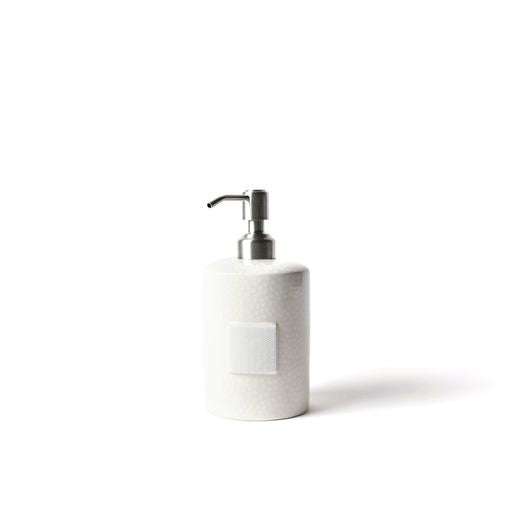 White Small Dot Mini Cylinder Soap Pump Happy Everything-Soap & Lotion Dispensers-Lemons and Limes Boutique