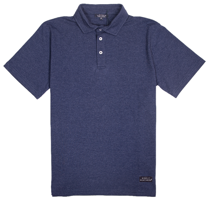 Simply Southern Men's Polo in Heather Navy--Lemons and Limes Boutique