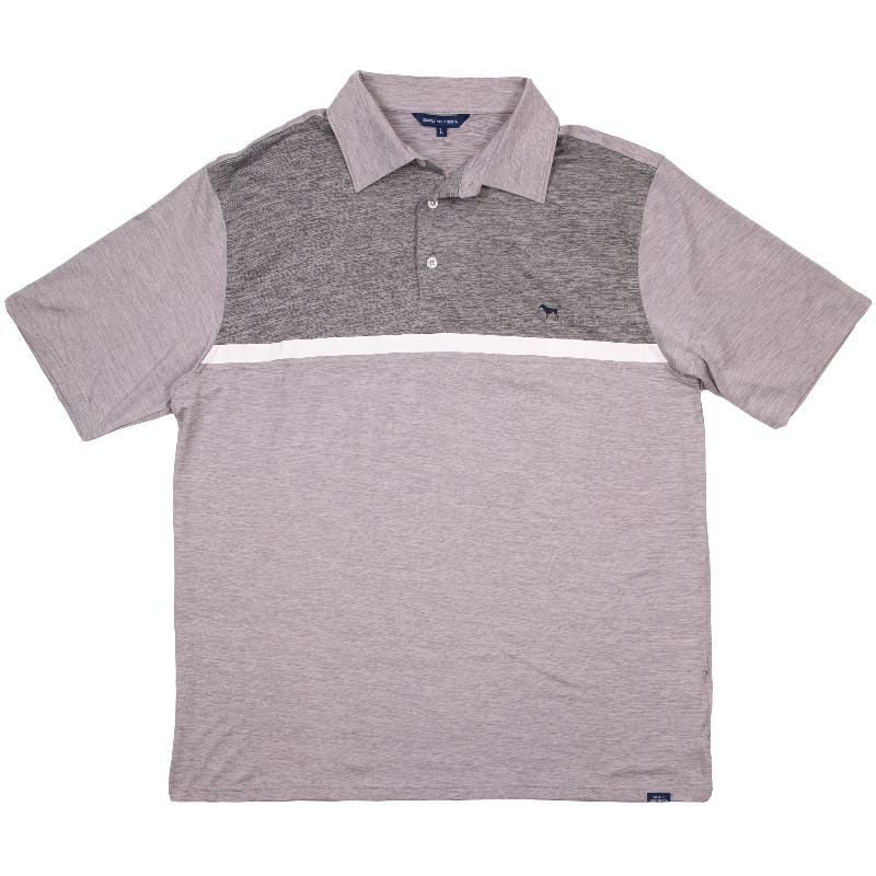Simply Southern Men's Color-Block Perfect Polo Shirt in Grey-Lemons and Limes Boutique