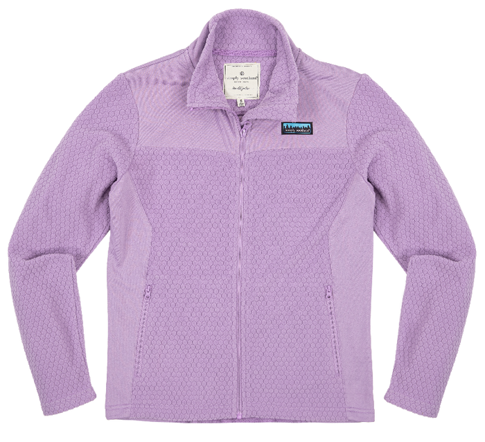 Simply Southern Recycled Zip Up Jacket in Lavender-Apparel-Lemons and Limes Boutique