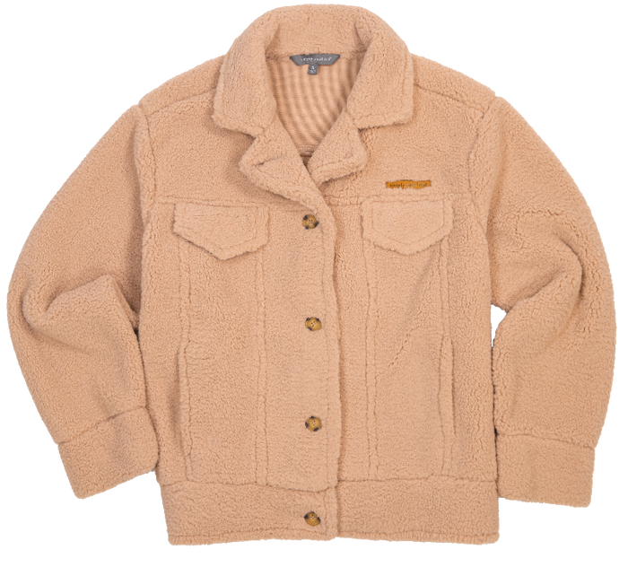 Simply Southern Soft Sherpa Jacket in Camel-Apparel-Lemons and Limes Boutique