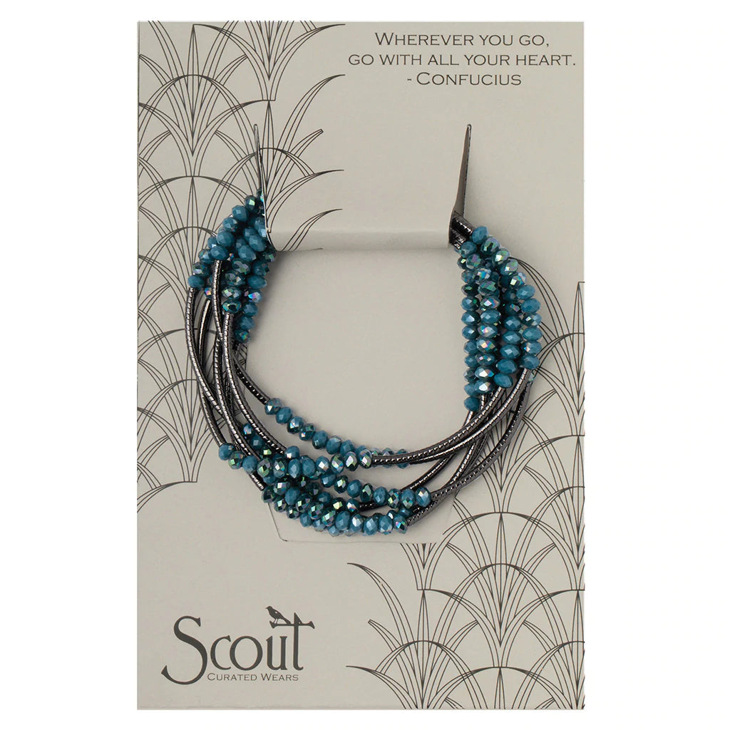 Scout Wrap-Bracelet/Necklace Peacock Hematite-Lemons and Limes Boutique