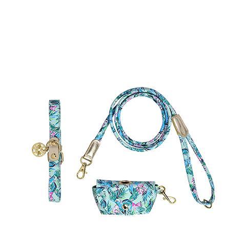 Dog Walking Set in Barking Up The Palm Tree by Lilly Pulitzer-Lemons and Limes Boutique