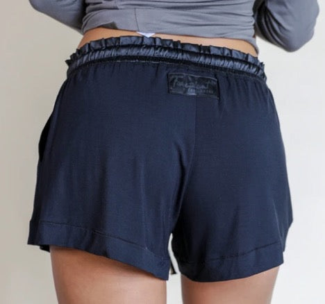 Bamboo Pajama Shorts in Black FacePlant Dreams-Apparel-Lemons and Limes Boutique