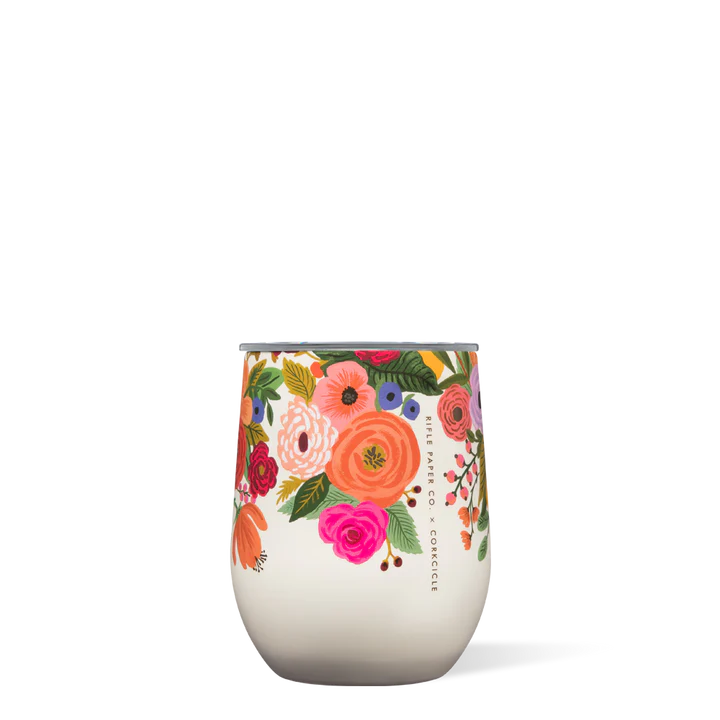 12oz Stemless in Rifle Paper Garden Party Corkcicle-Lemons and Limes Boutique