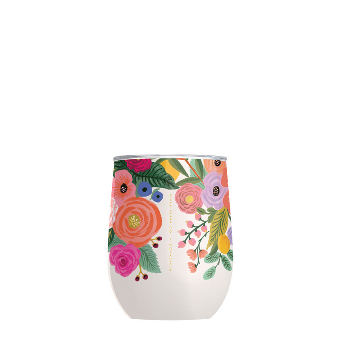 12oz Stemless Cup in Cream Garden Party Corkcicle--Lemons and Limes Boutique