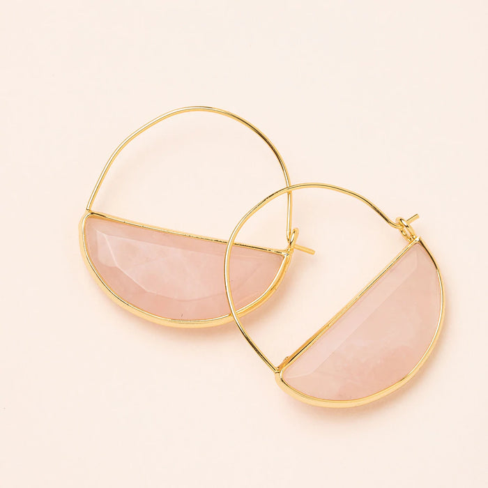 Scout Stone Prism Hoop-Rose Quartz Gold-Lemons and Limes Boutique