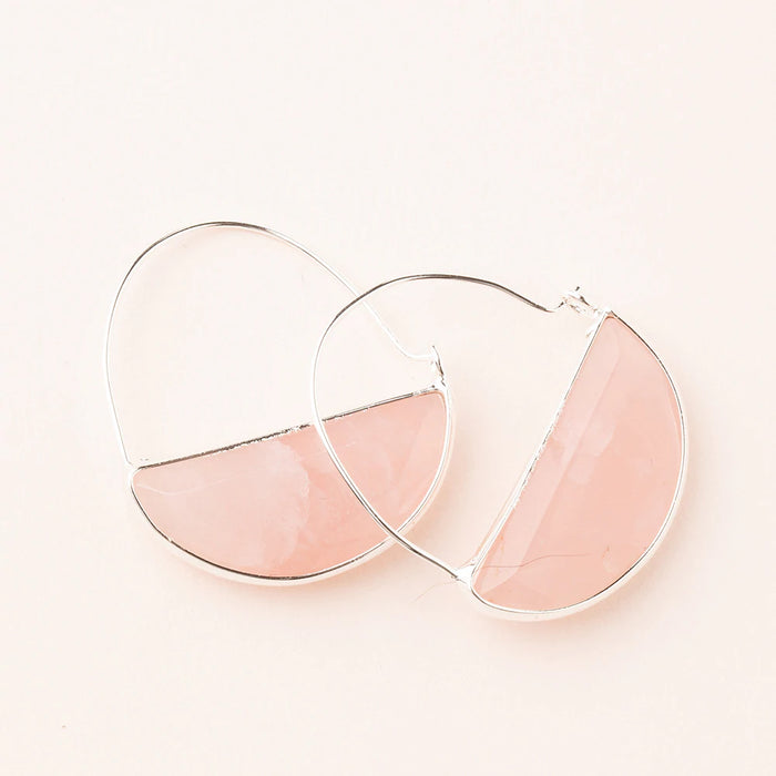 Scout Stone Prism Hoop-Rose Quartz Silver-Lemons and Limes Boutique
