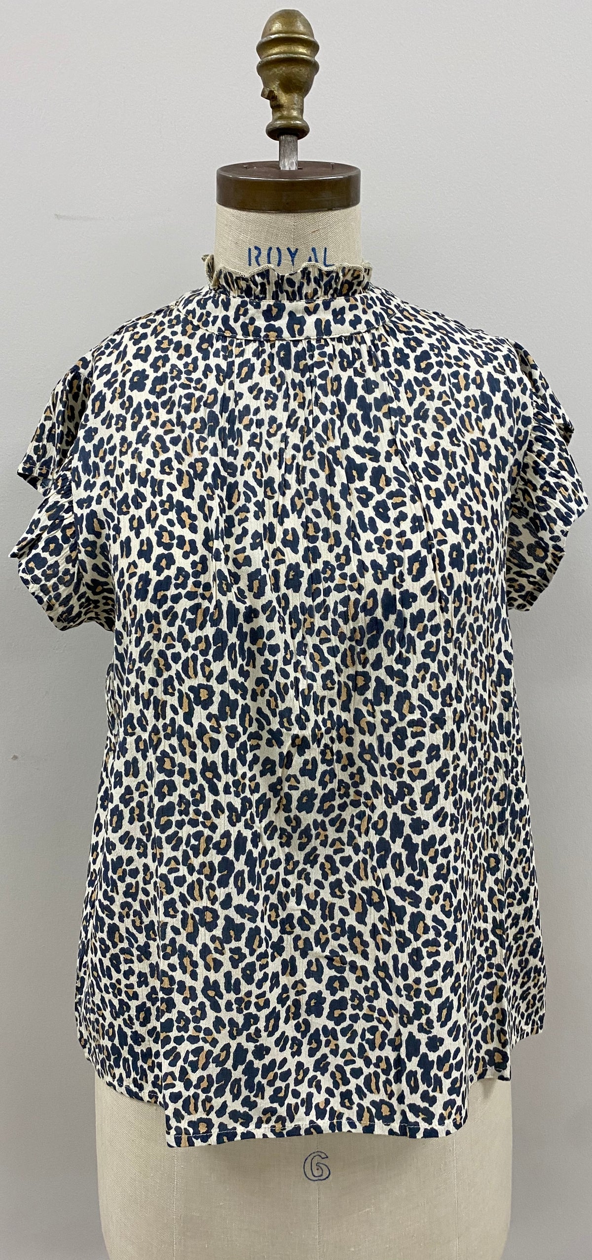 Ruffle Sleeve Top in Leopard-Lemons and Limes Boutique