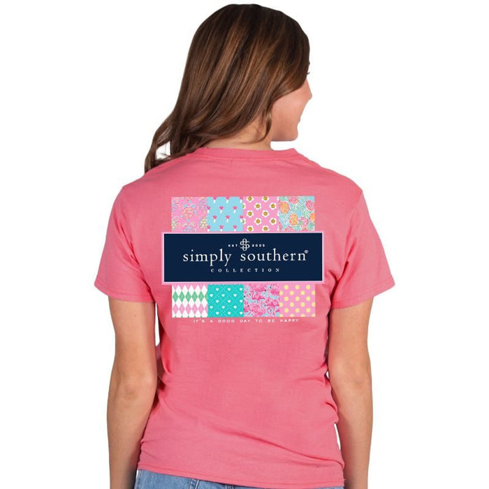 Simply Southern S/S Tee Patchwork in Conch-Lemons and Limes Boutique