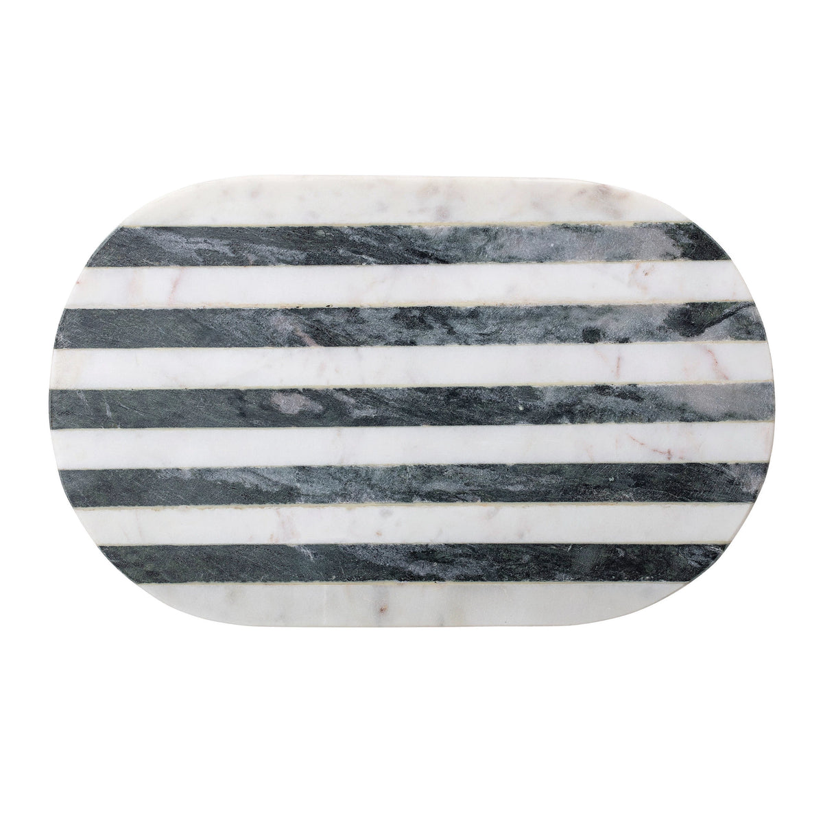 Marble Tray/Cutting Board w/ Black & White Stripe-Decor-Lemons and Limes Boutique