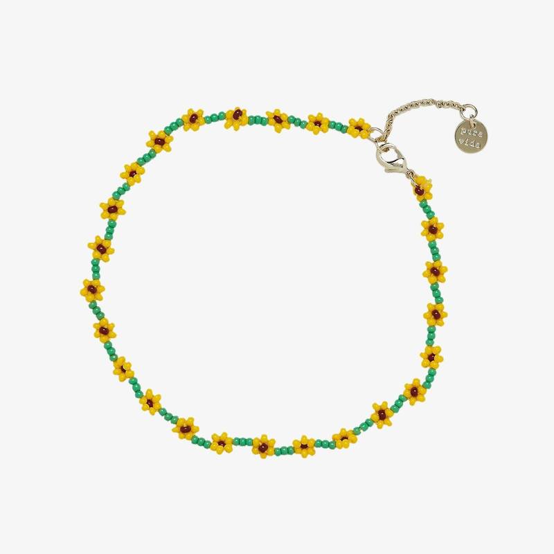 Pura Vida Sunflower Seed Bead Anklet-Lemons and Limes Boutique