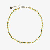 Pura Vida- Flower Seed Bead Choker in Sunflower-Necklace-Lemons and Limes Boutique