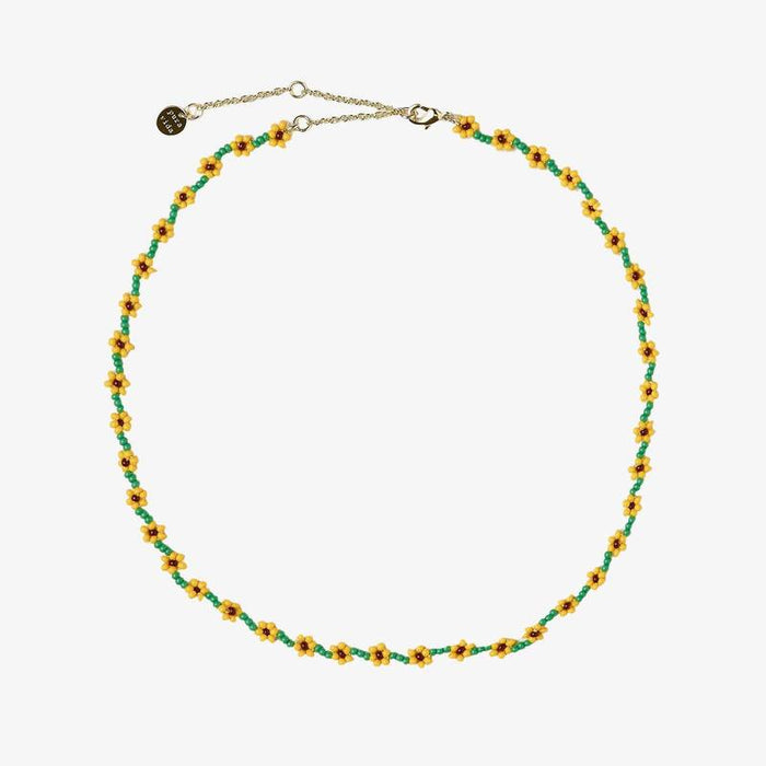 Pura Vida- Flower Seed Bead Choker in Sunflower-Necklace-Lemons and Limes Boutique