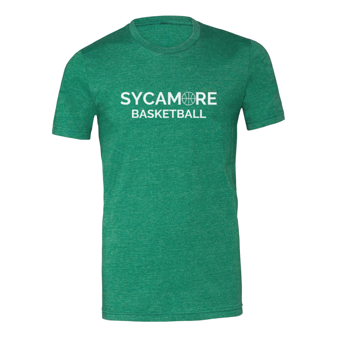 Sycamore Basketball T-Shirt on Green--Lemons and Limes Boutique