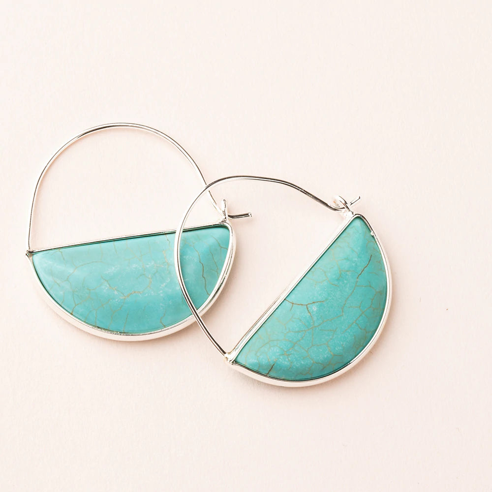 Scout Stone Prism Hoop- Turquoise Silver-Lemons and Limes Boutique