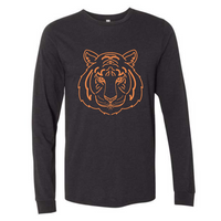 Adult Tiger Face Long Sleeve Tee--Lemons and Limes Boutique