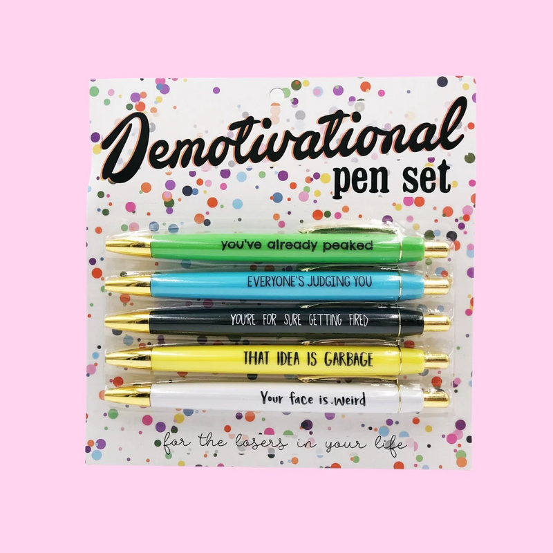 Demotivational Pen Set  Out on a Limb Boutique