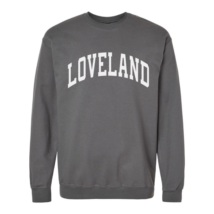 Loveland Curved Sweatshirt on Charcoal--Lemons and Limes Boutique