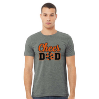 Cheer Dad Black and Orange T-Shirt on Deep Heather--Lemons and Limes Boutique