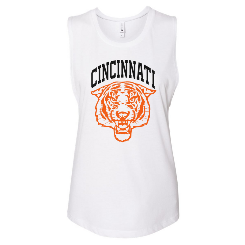 Cincinnati Tiger Tank- White--Lemons and Limes Boutique