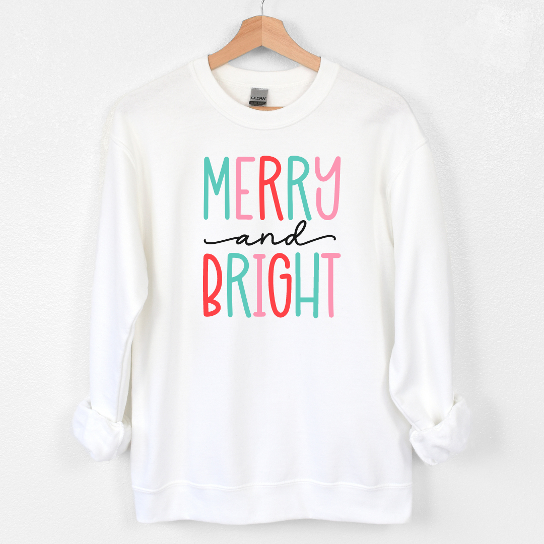 (retired design) Merry and Bright Sweatshirt on White-Lemons and Limes Boutique