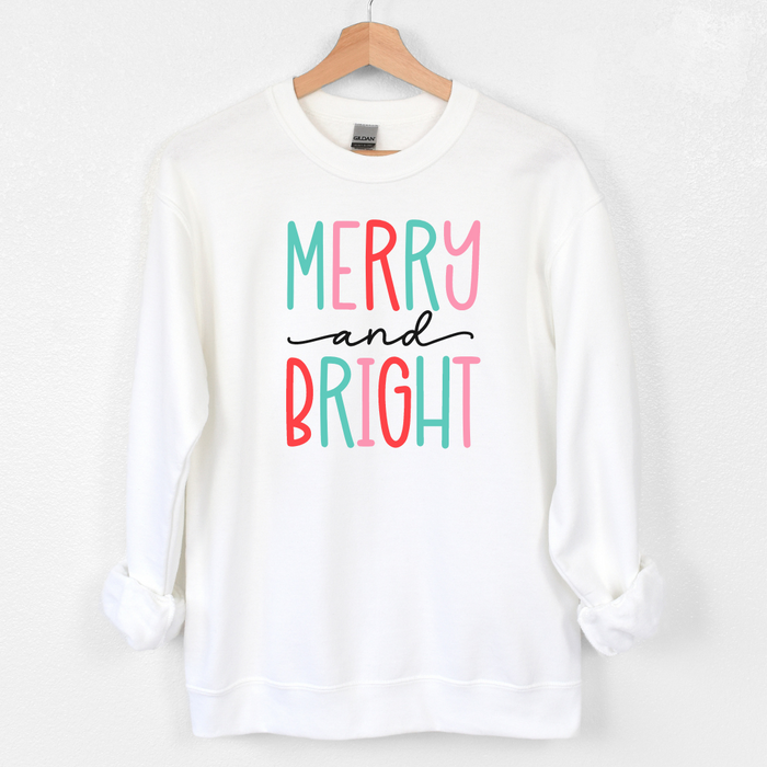 (retired design) Merry and Bright Sweatshirt on White-Lemons and Limes Boutique