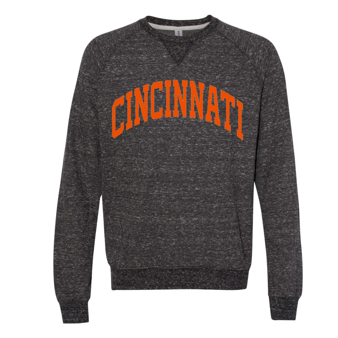 Cincinnati Curve Sweatshirt on Charcoal--Lemons and Limes Boutique