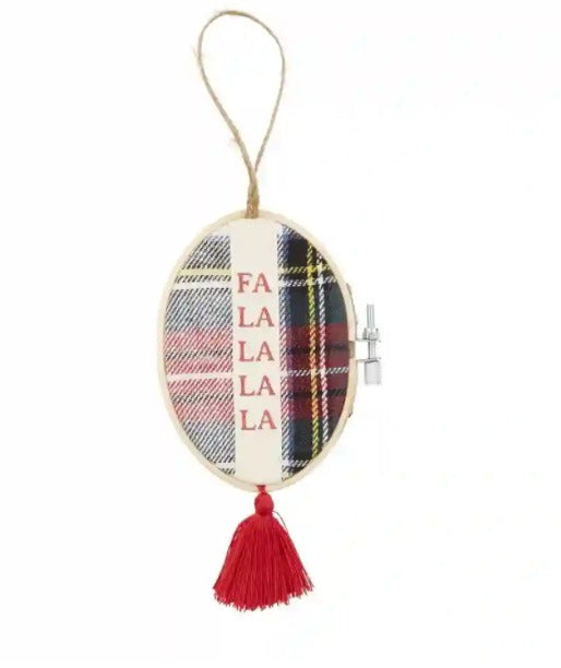 Fa La La Embroidery Hoop Ornament-Lemons and Limes Boutique