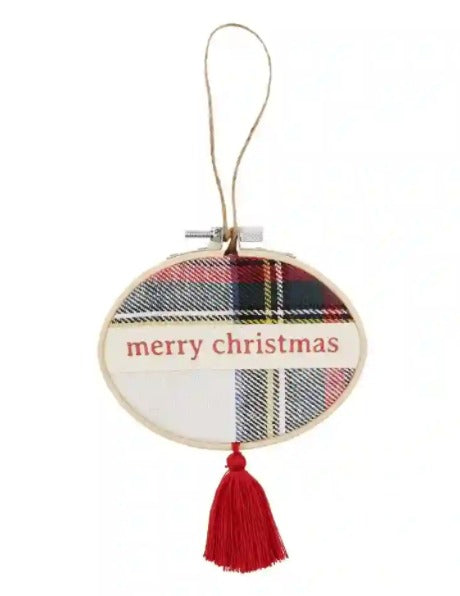 Merry Christmas Embroidery Hoop Ornament-Lemons and Limes Boutique