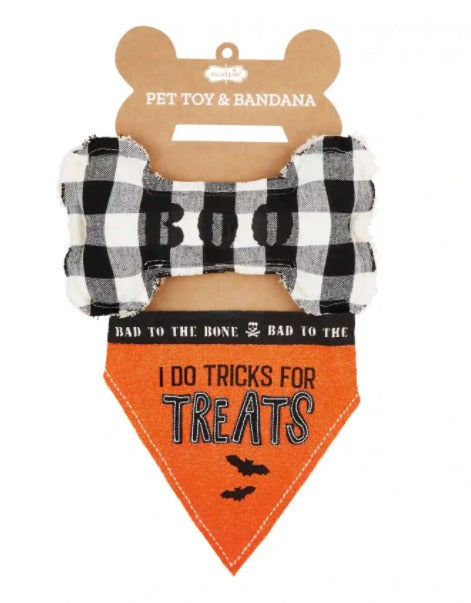 Halloween Pet Bandana and Bone Toy Set-Lemons and Limes Boutique
