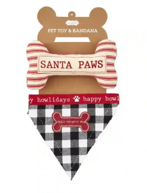 Feliz Naughty Dog Bandana and Toy Set-Lemons and Limes Boutique