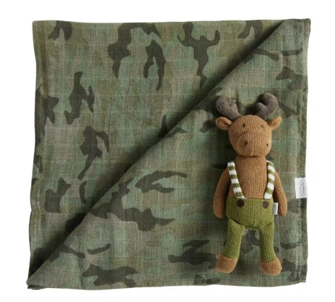 Camo Swaddle Blanket and Rattle Set-Lemons and Limes Boutique