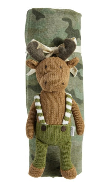 Camo Swaddle Blanket and Rattle Set-Lemons and Limes Boutique