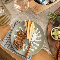 Green Leaf Cheese Plate Set-Serving Piece-Lemons and Limes Boutique