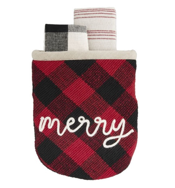 Red Buffalo Plaid Oven Mitt and Towel Set - Merry-Lemons and Limes Boutique