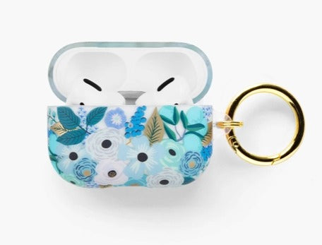 Rifle Paper -Clear Garden Party Blue Airpods Case (PRO)-Lemons and Limes Boutique