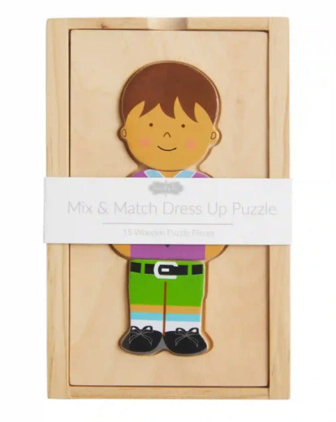 Boy Dress Up Wood Puzzle-Lemons and Limes Boutique