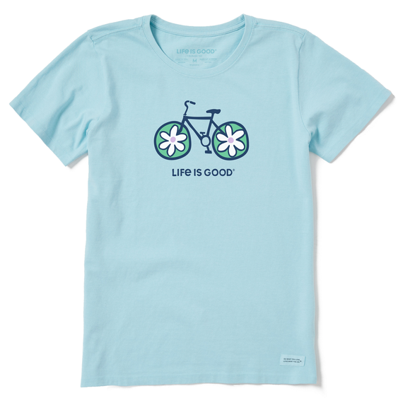 Women's Flower Bike Short Sleeve Crusher Tee-Lemons and Limes Boutique