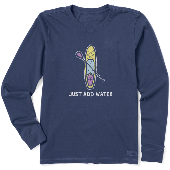 Women's Just Add Water Paddle Board Long Sleeve Crusher Tee--Lemons and Limes Boutique