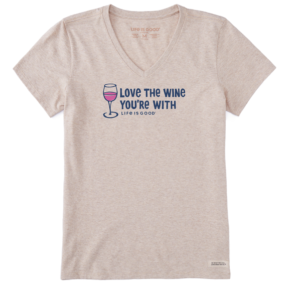Women's Love the Wine Crusher V-Neck Tee--Lemons and Limes Boutique