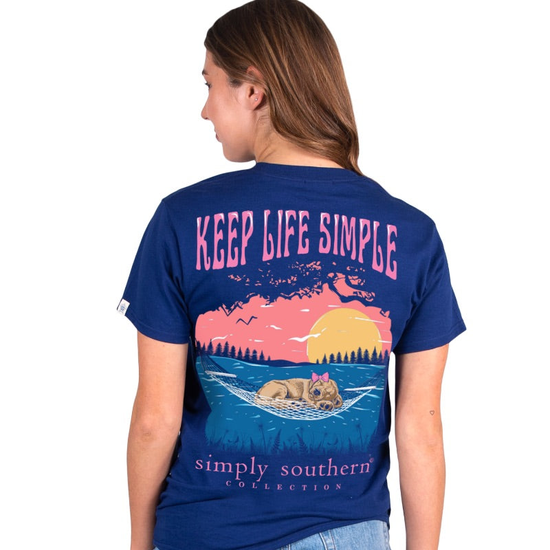 Simply Southern S/S Youth Tee- Keep Life Simple in Navy--Lemons and Limes Boutique