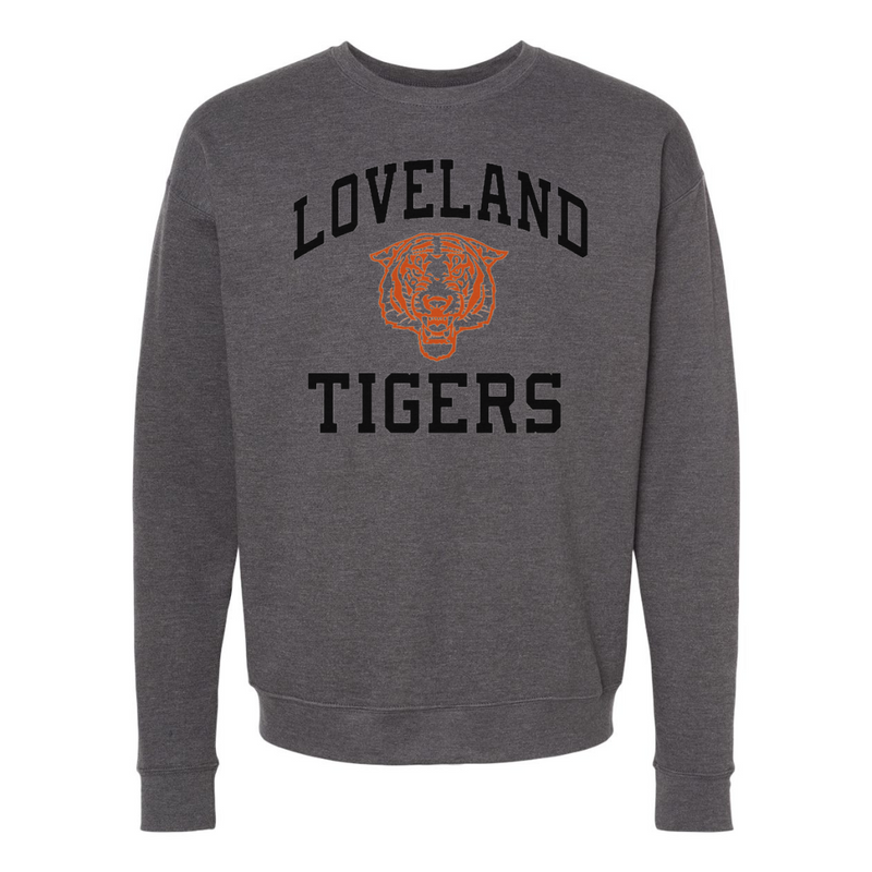 Vintage Loveland Tigers Sweatshirt on Charcoal--Lemons and Limes Boutique