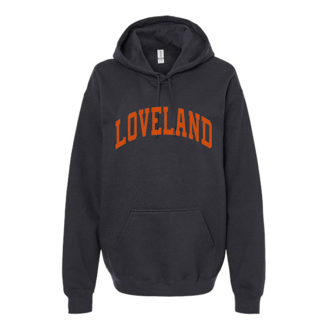 Loveland Hoodie on Black-Graphic Tee-Lemons and Limes Boutique