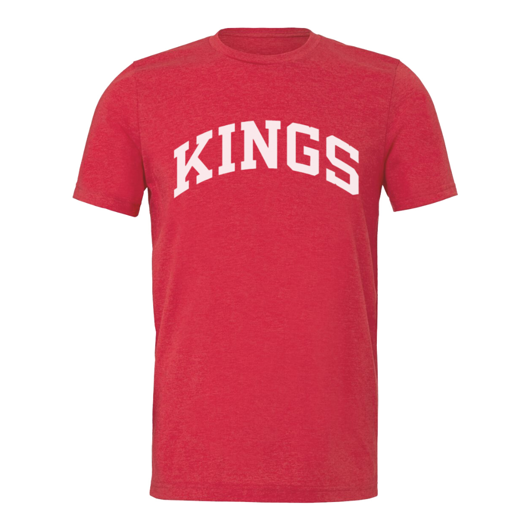 Curved Kings T-Shirt on Heather Red-Graphic Tees-Lemons and Limes Boutique