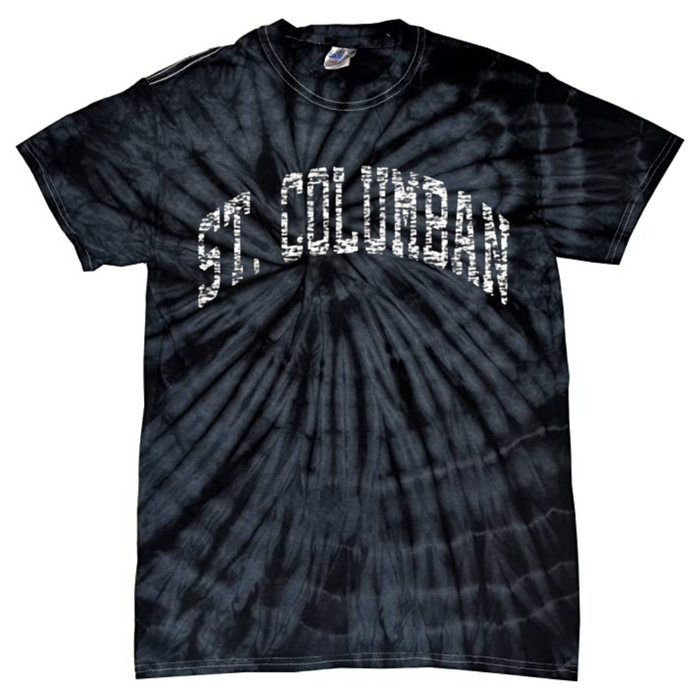 Saint Columban T-Shirt Black Tie Dye-Graphic Tees-Lemons and Limes Boutique