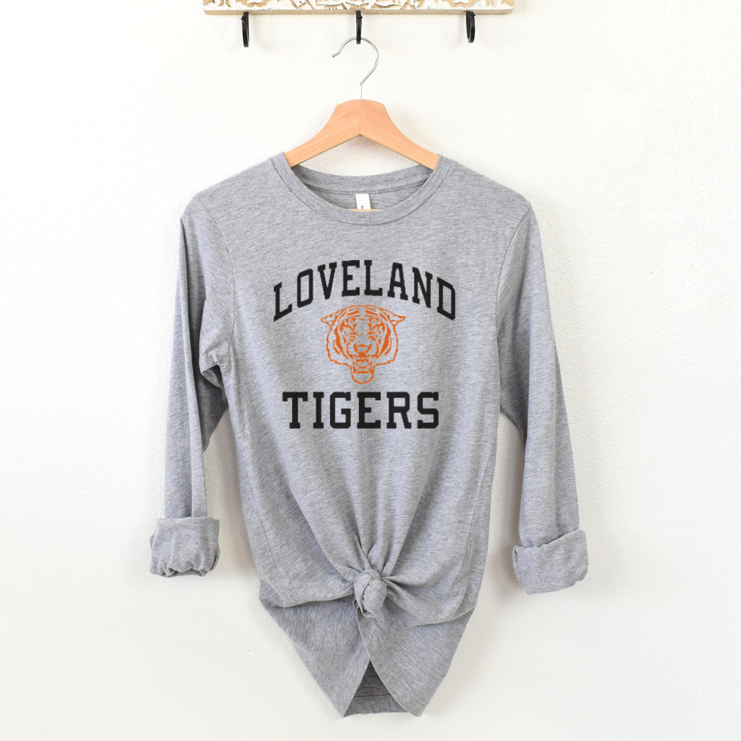Grey Logo Graphic Long Sleeve T-Shirt | Le Tigre